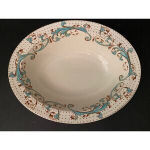 Rare Alfred Meakin Brierley Oval Serving Bowl | Antique Late 1800s Fine China